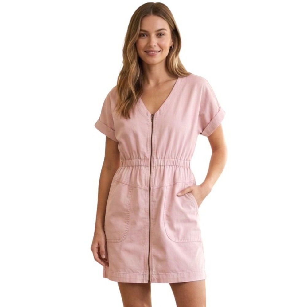 NWT Universal Thread Utility Mini Dress Womens‎ XS Zip Front Cotton Twill Pocket